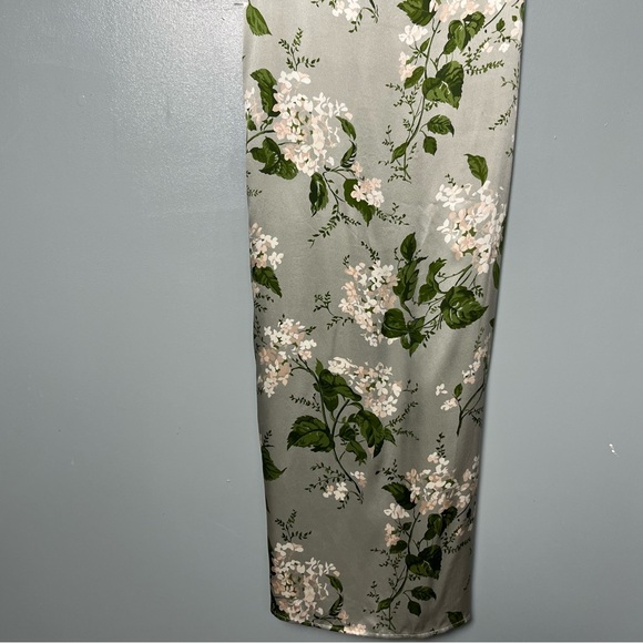 Reformation Frankie Silk Maxi Slip Dress Tea Garden Floral Slit Women’s Size 4 - Picture 5 of 12